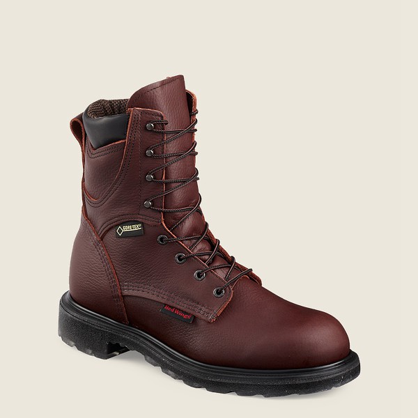 Mens Red Wing Supersole® 2.0 - 8-inch Waterproof Soft Toe - Work Boots Burgundy - WDO103986